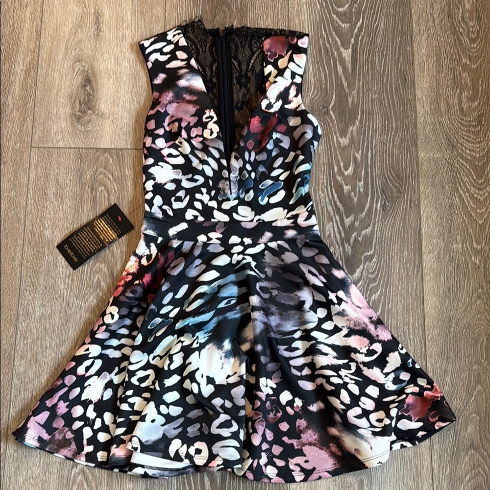 bebe Multicolor Animal Print Dress